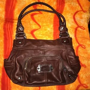 B. Makowsky leather satchel shoulder bag